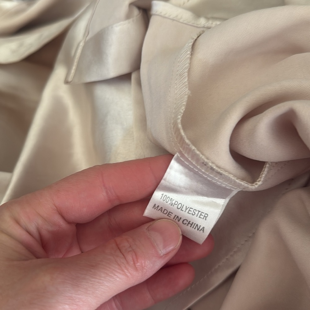 Princess Polly Cream Champagne Satin Blouse 2 - Picture 6 of 6